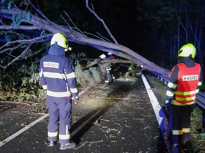 Silný vítr lámal v Libereckém kraji stromy, nejvíce v Pojizeří