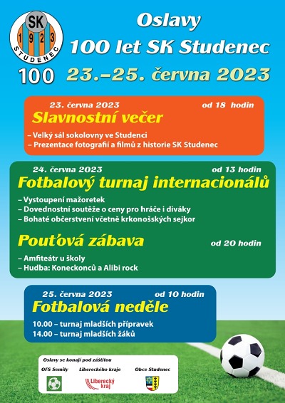 Několika turnaji a pouťovou zábavou oslaví 100 let SK Studenec