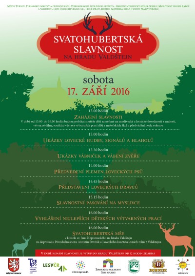 Tradiční Svatohubertská slavnost proběhne na hradě Valdštejn