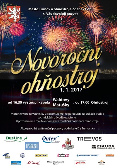 Nový rok odstartuje v Turnově tradičně ohňostrojem Na Lukách