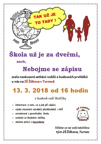 ZŠ Žižkova Turnov zve na zápis nanečisto