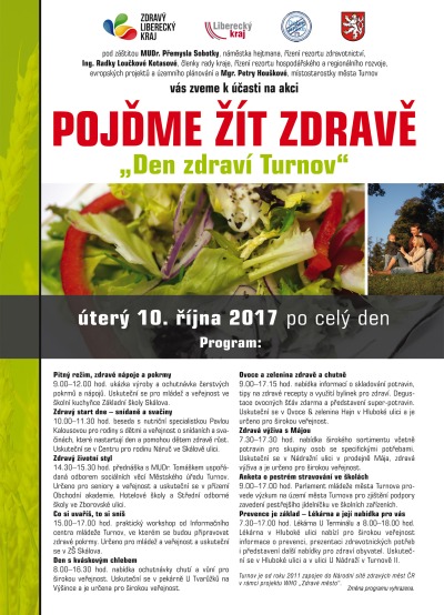 Akce Pojďme žít zdravě se koná již 10. října v Turnově
