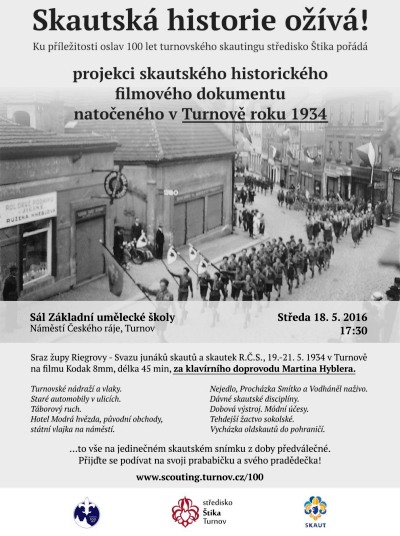 Skautská historie ožije v Turnově při promítání filmového dokumentu