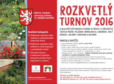 Vyhlašuje se další ročník soutěže Rozkvetlý Turnov