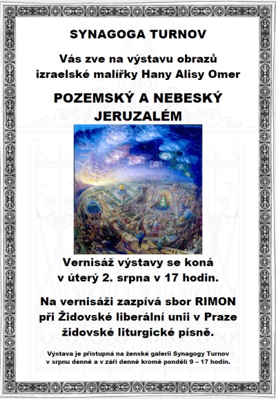 Synagoga předvede Pozemský a nebeský Jeruzalém