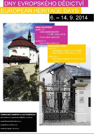 Dnů evropského dědictví se účastní i Valdštejn a turnovská synagoga