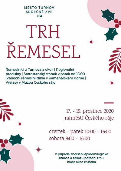 Trh řemesel se v Turnově koná od 17. do 19. prosince