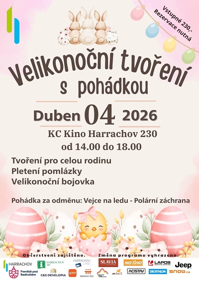 Harrachov čeká Velikonoční lyžování, pomlázka, kino i fotbal