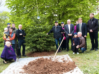 FOTO: Na vrchlabském náměstí vysadili nový vánoční strom