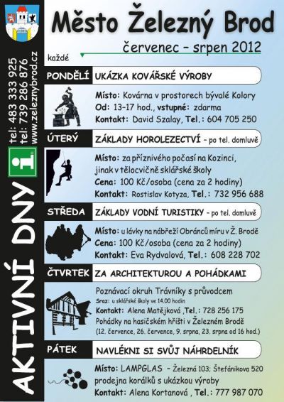 V Železném Brodě mají o prázdninách nabídku aktivních dnů