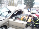 V Plavech havaroval osobní vůz Subaru Impreza