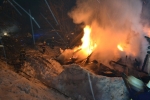 Hořel z části roubený dům v Buřanech nedaleko Jablonce nad Jizerou