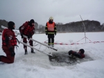 Prověřovací cvičení turnovských hasičů na rybníku Cihlák u Mírové pod Kozákovem