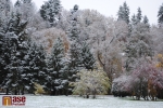 První sníh sezony v semilském parku Ostrov