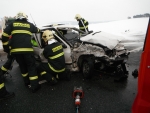 Nehoda dvou aut v Tuhani u Lomnice nad Popelkou