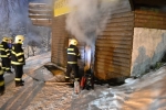 Požár sauny v Harrachově