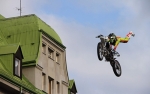 10. motorkářské požehnání ve Vrchlabí, freestyle show Petra Kuchaře