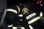 Zásah hasičů u vážné dopravní nehody v Liberci, kde došlo ke střetu vozu Škoda Octavia s tramvají
