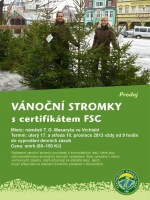 Prodej vánočních stromků z krkonošských lesů s certifikátem FSC na vrchlabském náměstí