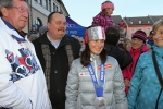 Přivítání olympijské medailistky Veroniky Vítkové na náměstí v Jilemnici