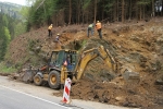 Práce na stabilizaci skalních svahů na silnici II/ 295 mezi Vrchlabím a Špindlerovým Mlýnem