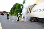 Požár kamionu uzavřel silnici R35 z Turnova na Liberec