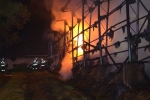 Požár haly v Košťálově, kde bylo uskladněné seno