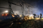 Požár haly v Košťálově, kde bylo uskladněné seno