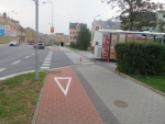 Nehoda cyklisty a autobusu na jablonecké křižovatce ulic 5. května a Kamenná