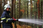 Taktické cvičení hasičů v lese u Kacanov
