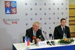 Prezident Miloš Zeman v Turnově - závěrečná tisková konference