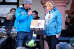 Přivítání úspěšných biatlonistů v čele s Veronikou Vítkovou na jilemnickém náměstí