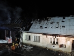 Požár stodoly a rodinného domu v obci Sekerkovy Loučky