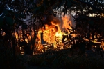 Požár chaty v Příkrém u Semil