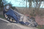 Nehoda na silnici ve směru od obce Žďár u Kumburku na Ploužnici
