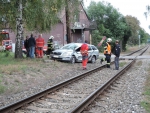 Střet vozidla Škoda Octavia s vlakem v turnovské ulici Nad Perchtou