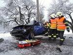 Nehoda dvou aut na silnici ze Semil směrem na Kozákov