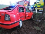 Nehoda v Albrechtickém kopci, při které auto narazilo do stromu
