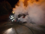 Požár osobního automobilu v Turnově, v ulici Za Viaduktem