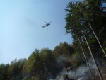 Likvidace požáru lesní paseky nedaleko Kacanov