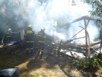 Požár zahradní chatky ve Svijanech