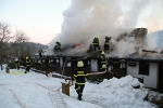 Požár penzionu v části obce Vyskeř (Lažany)