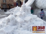 Sněhová socha Krakonoše v Jilemnici v neděli 4. 2. 2018