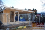 Stavba dřeveného zázemí v parku Ostrov v Semilech