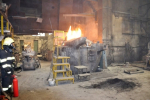 Požár pece ve slévárně v Přepeřích
