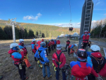 Cvičení evakuace z lanové dráhy za hranicemi v Karpaczi