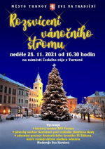 Plakát na Rozsvícení vánočního stromu v Turnově 2021