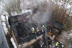 Požár chalupy v obci Slaná, části Bořkov