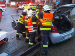 Dopravní nehoda osobního automobilu a traktoru v Bozkově