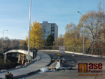 Stavba nového mostu v Jatecké ulici v Semilech před dokončením v listopadu 2022